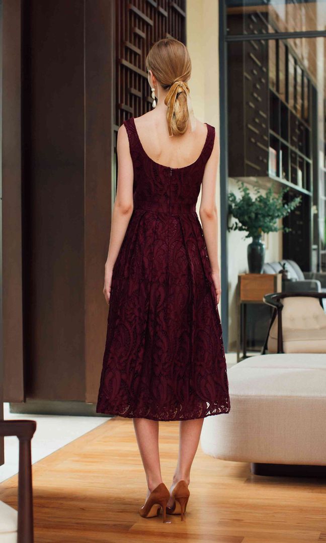 Brigitte Dress in Burgundy
