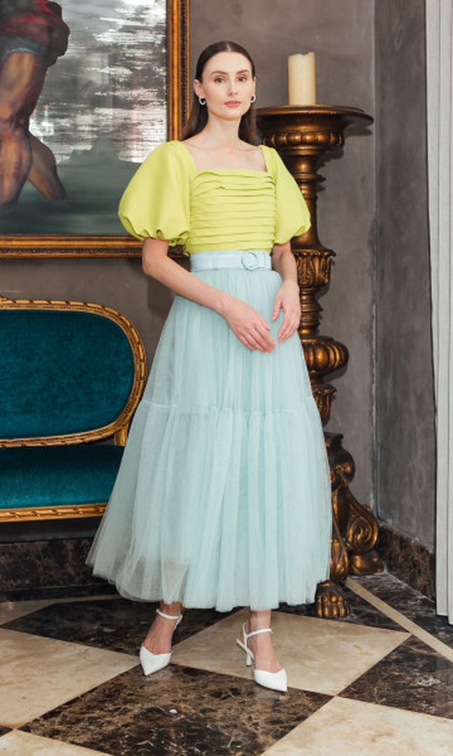 Athena Skirt in Copen Blue