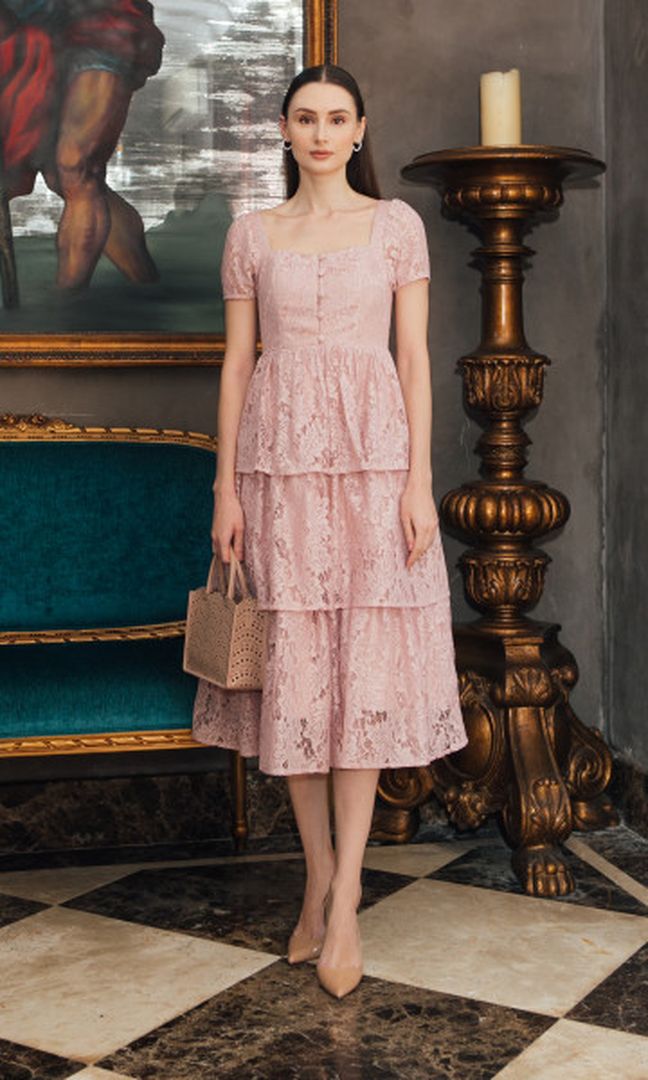 Colette Dress in Dusty Pink