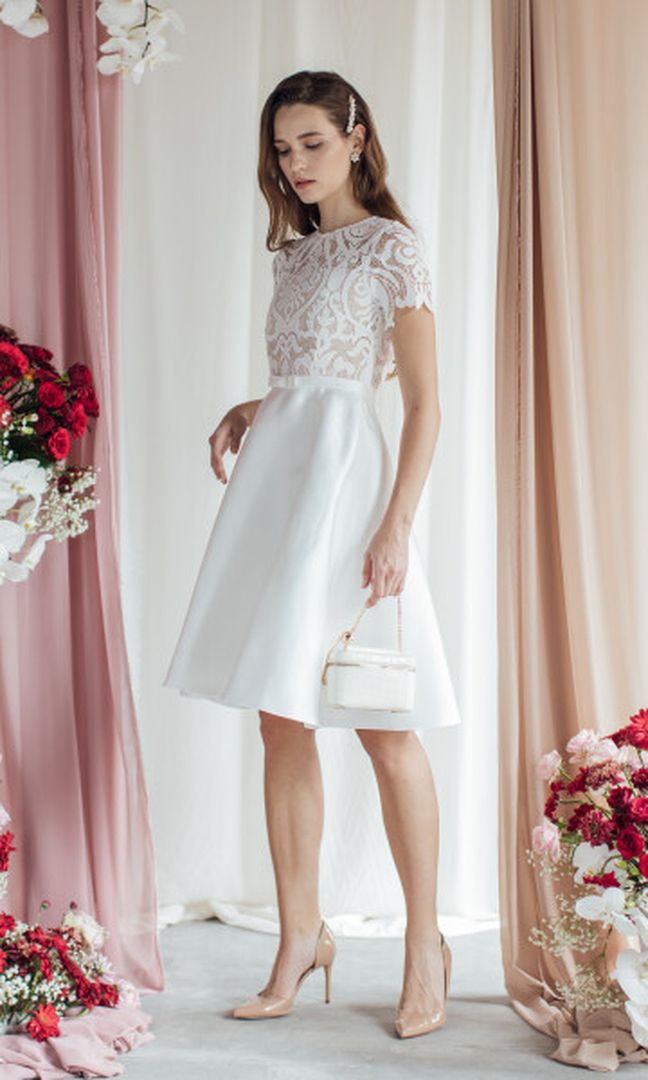 Demetria Dress in White