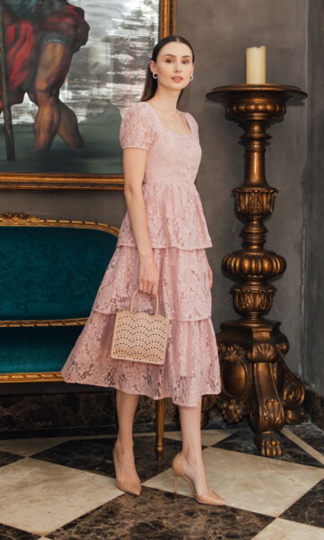Colette Dress in Dusty Pink (Ready XS)