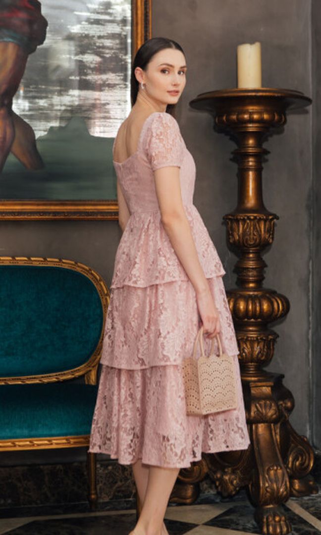 Colette Dress in Dusty Pink (Ready XS)