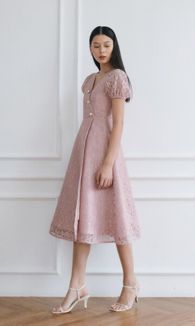 Jolene Dress in Dusty Pink (Ready XS,S,M,L,XL)