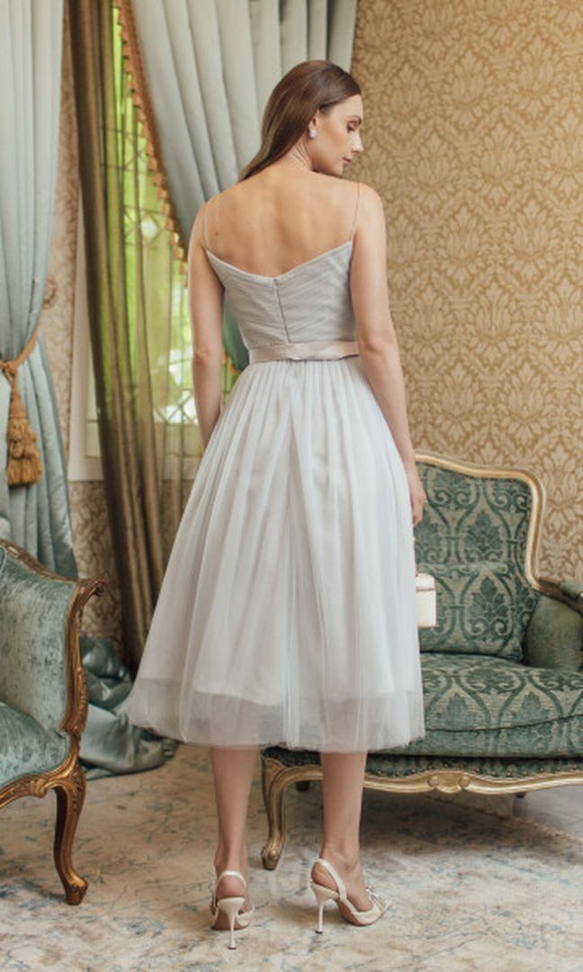 Bianca Dress in Ash Blue