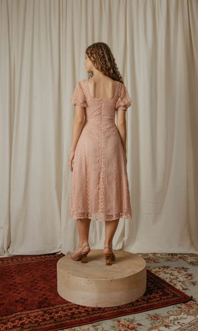 Daphne Dress in Coral Pink
