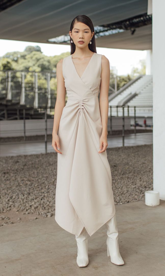 Georgia Dress in Bone