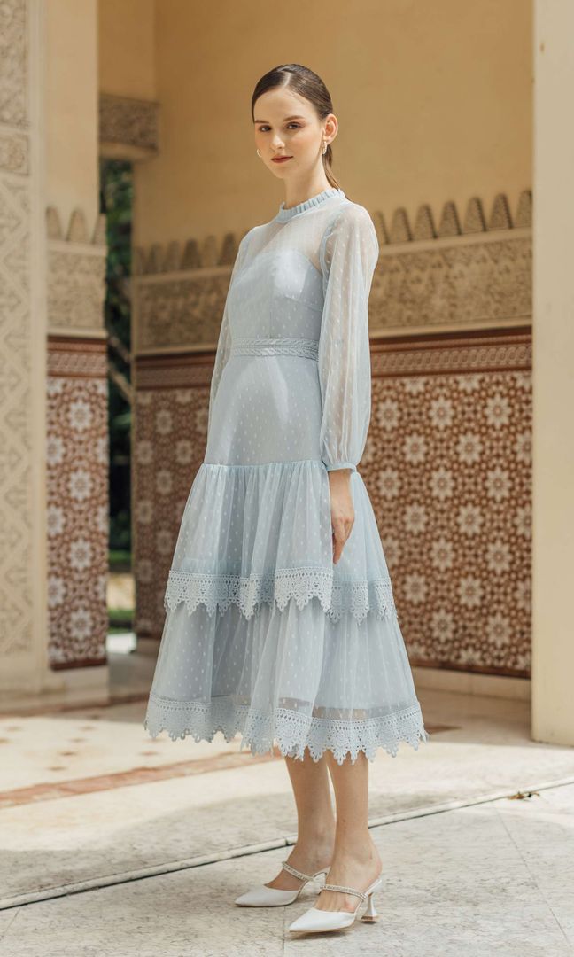 Amarintha Dress in Ash Blue