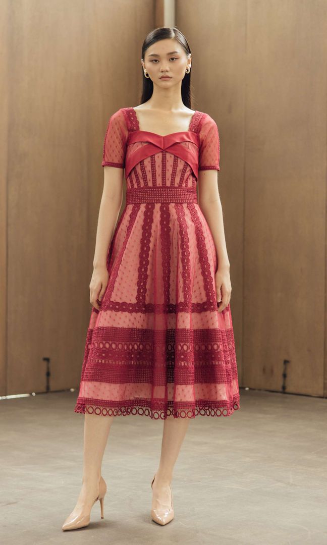 Dunn Dress in Maroon