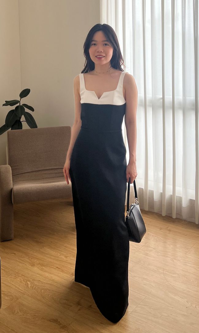 Ramona Dress in Black/White