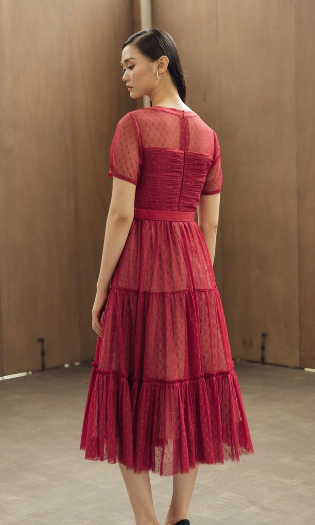 Varley Dress in Maroon