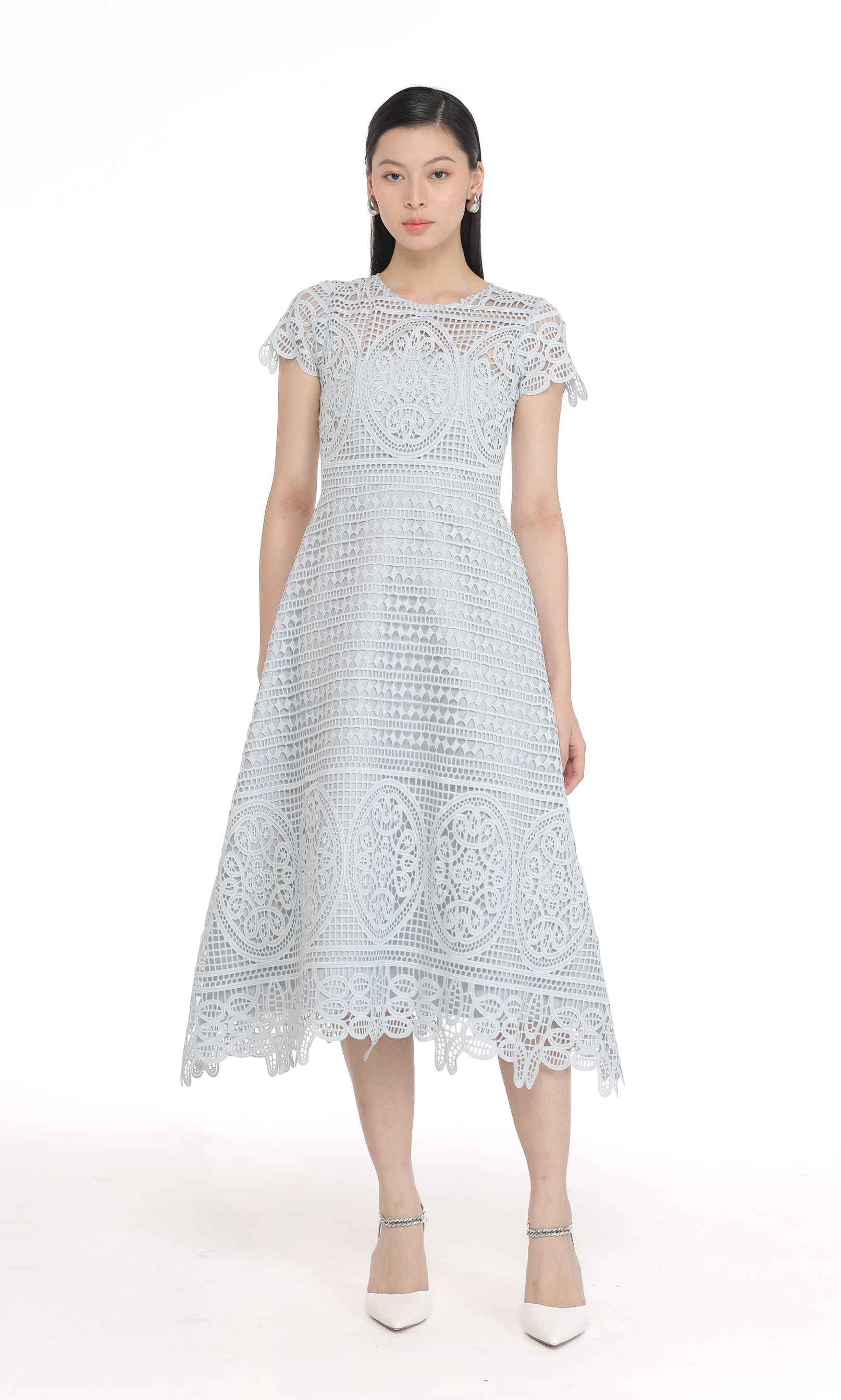 khaite blue dress - Sicily Iris Silk Georgette wearing size S. The Candita Dress in Cornflower
