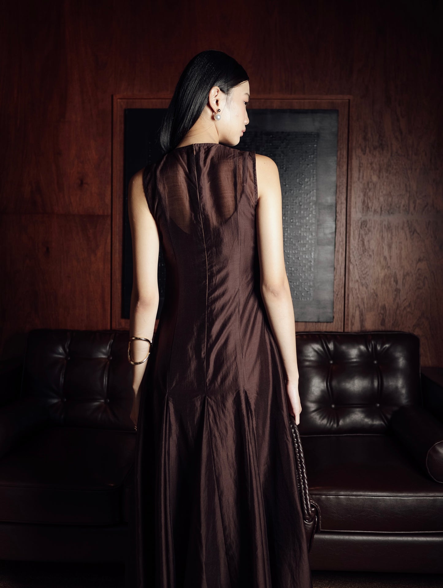 Siren Dress in Deep Brown