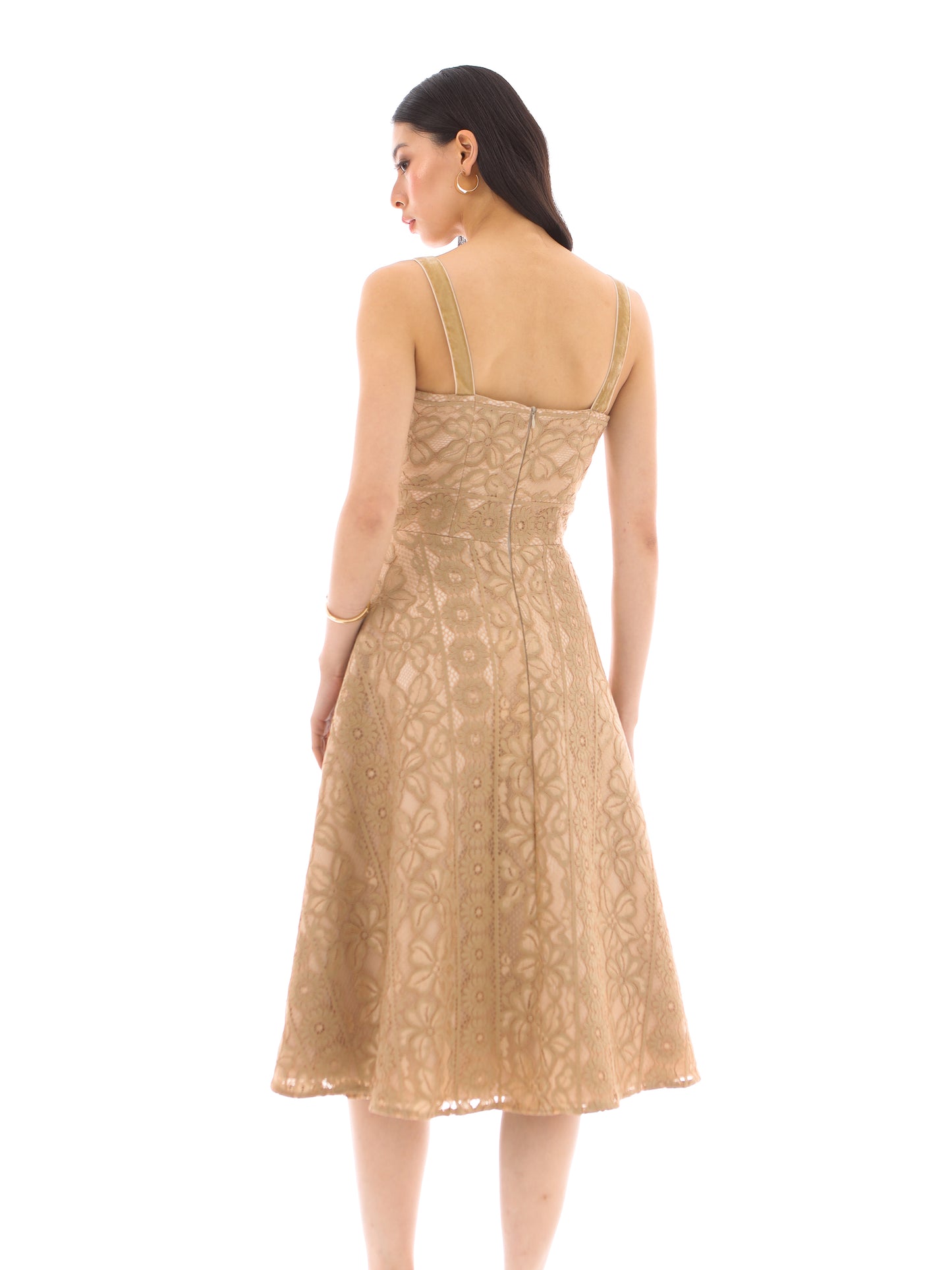 Palm Dress in Gold