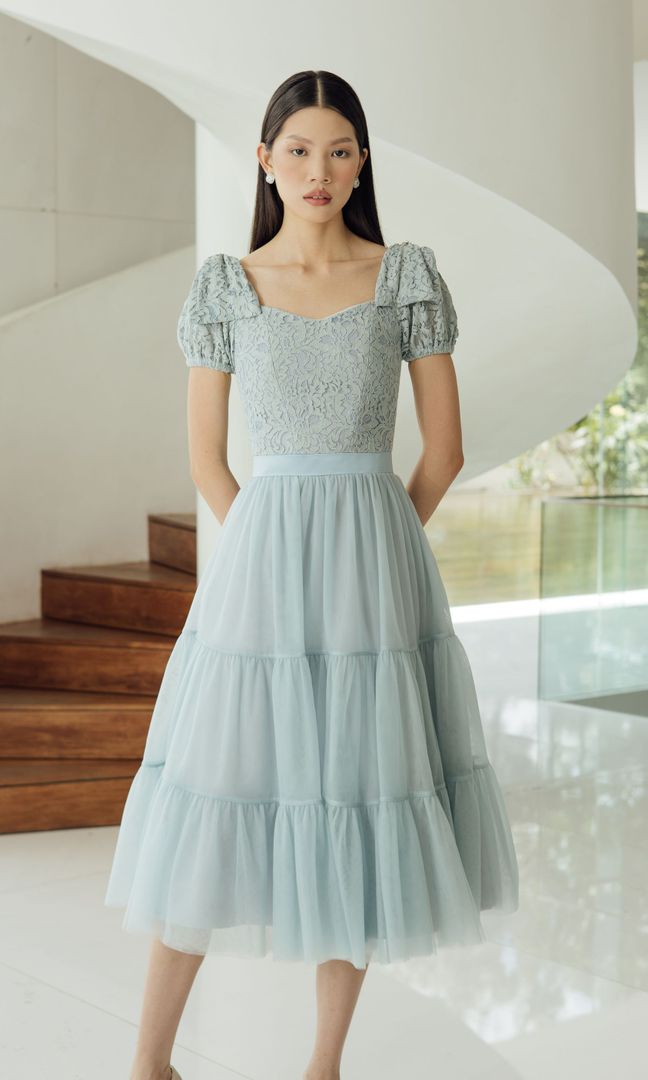 Tulip Dress in Ash Blue poshtureofficial Tulip Dress in Ash Blue poshtureofficial