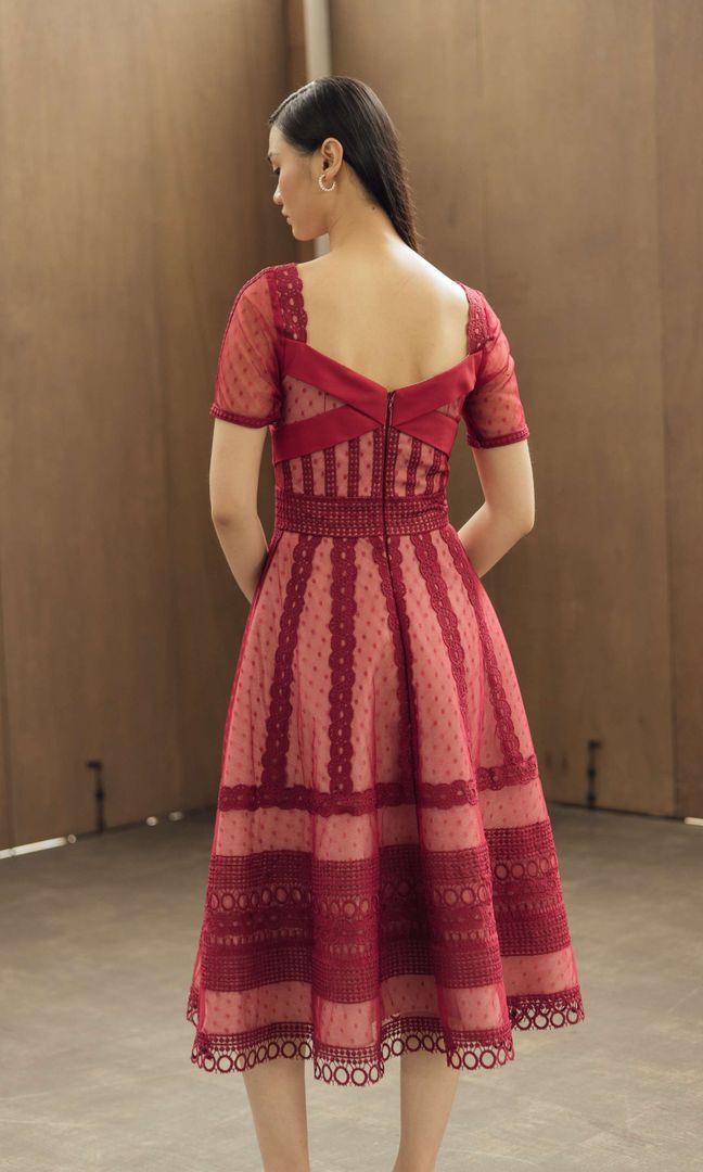 Dunn Dress in Maroon