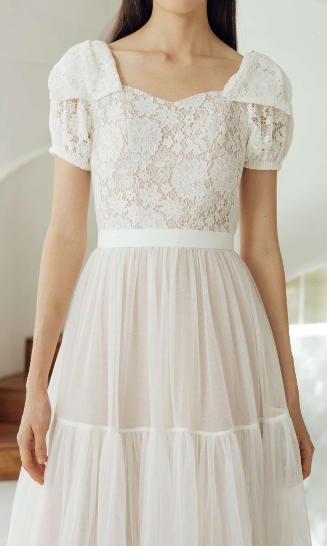 Tulip Dress in White