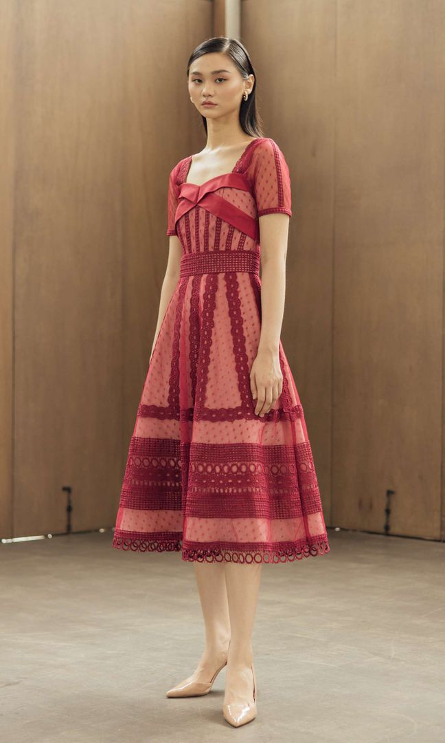 Dunn Dress in Maroon