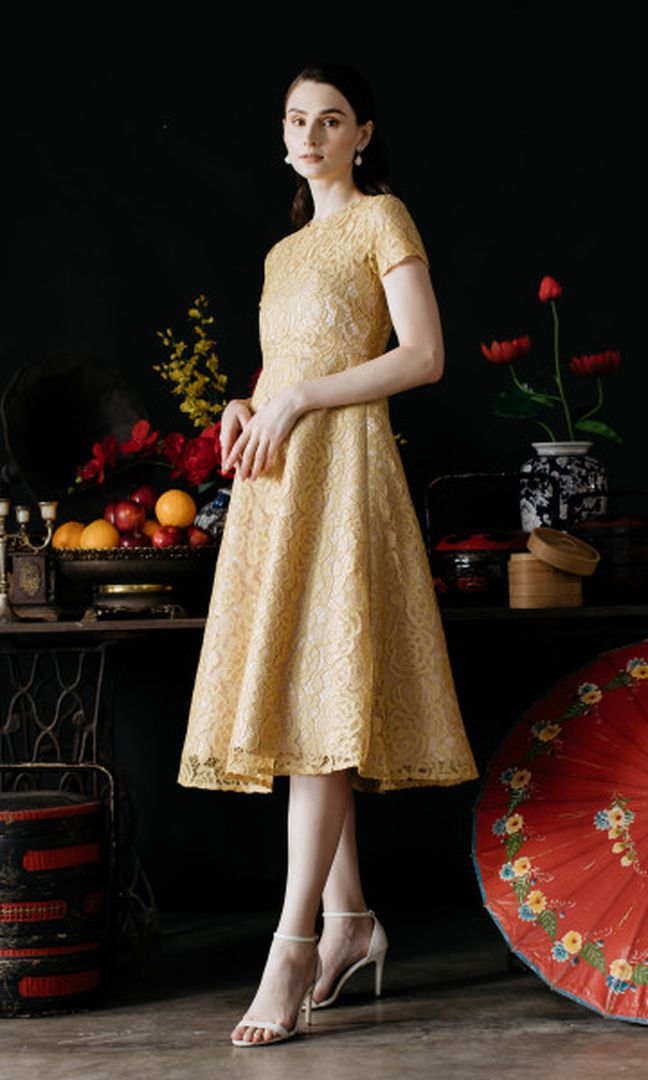 Yon Dress in Gold