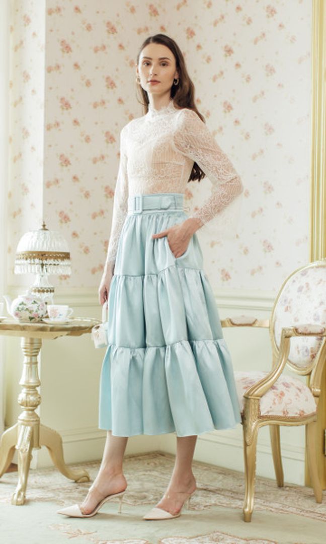 Harper Skirt in Tiffany Blue