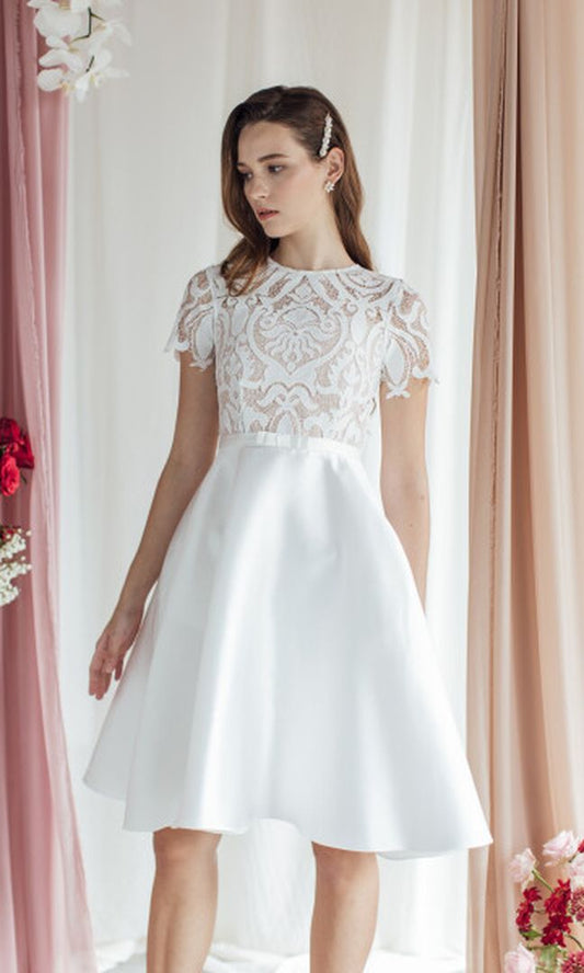 Demetria Dress in White