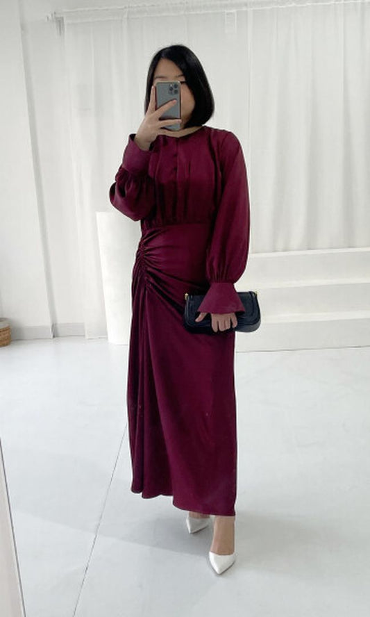 Navid Dress in Wine (LONG)