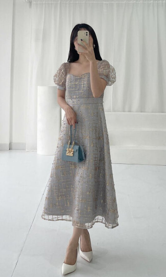 Farah Dress in Silver