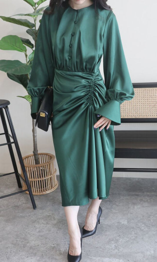 Navid Dress in Emerald (LONG)