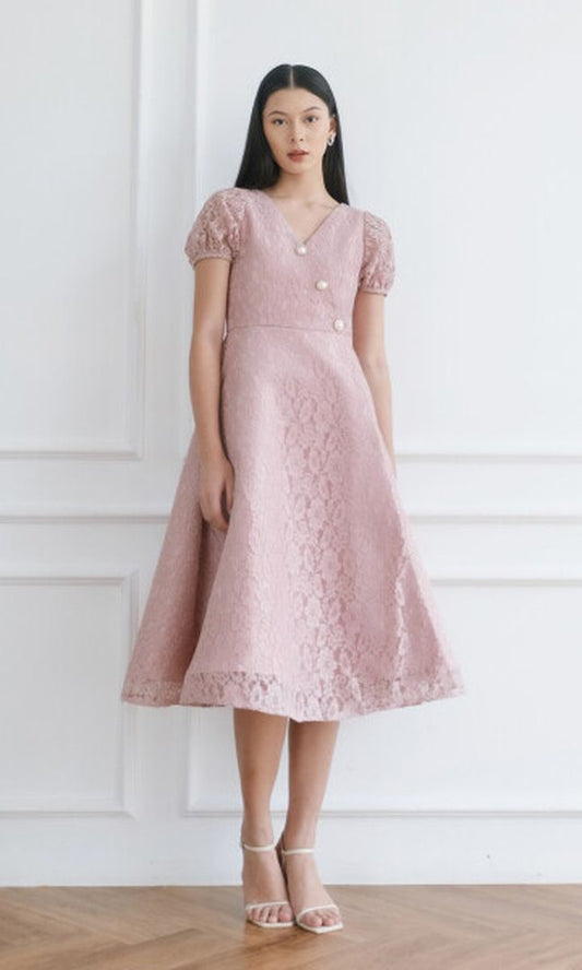 Jolene Dress in Dusty Pink (Ready XS,S,M,L,XL)