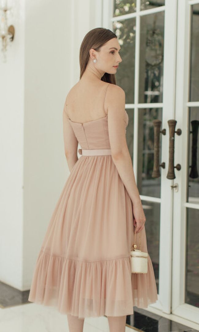 Cecily Dress in Dusty Pink