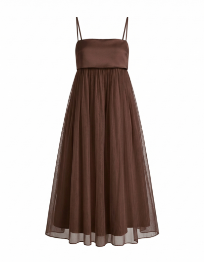 Remly Dress in Deep Brown