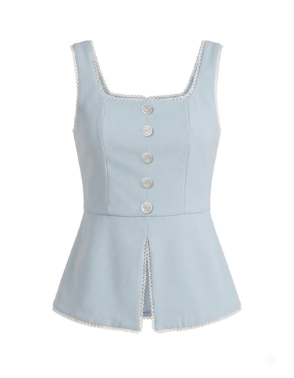 Perrie Top in Ash Blue