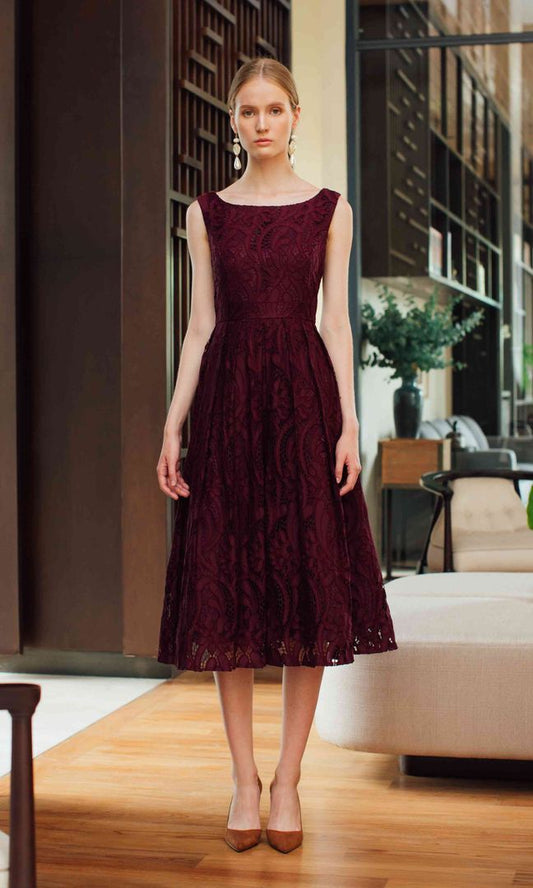 Brigitte Dress in Burgundy