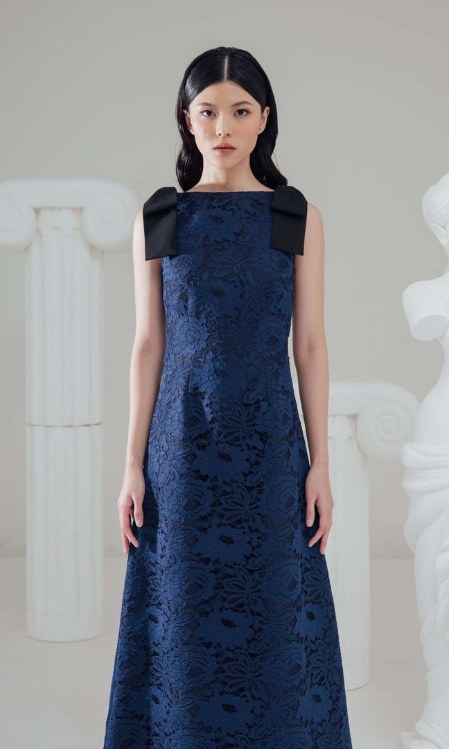 [READY STOCK] Maple Dress in Midnight Blue