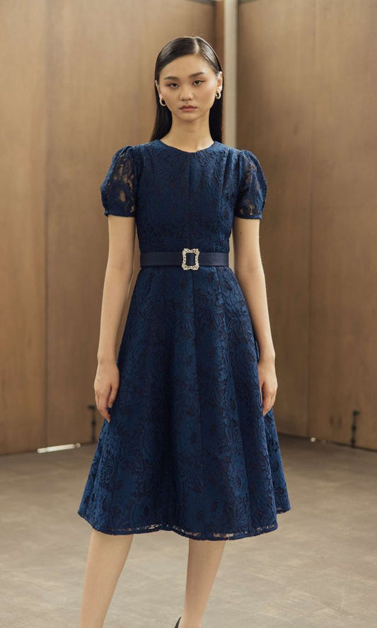 Dowson Dress in Navy