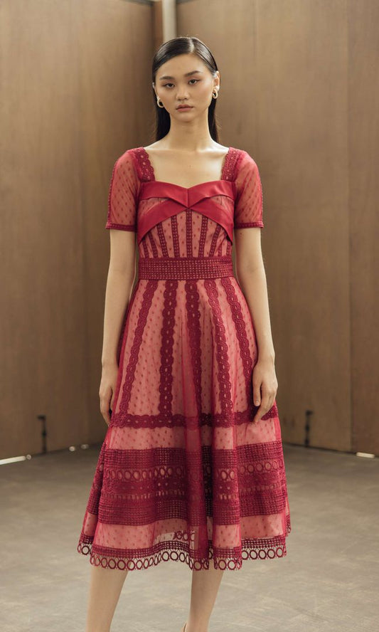 Dunn Dress in Maroon