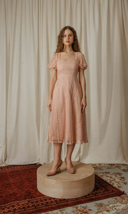 Daphne Dress in Coral Pink