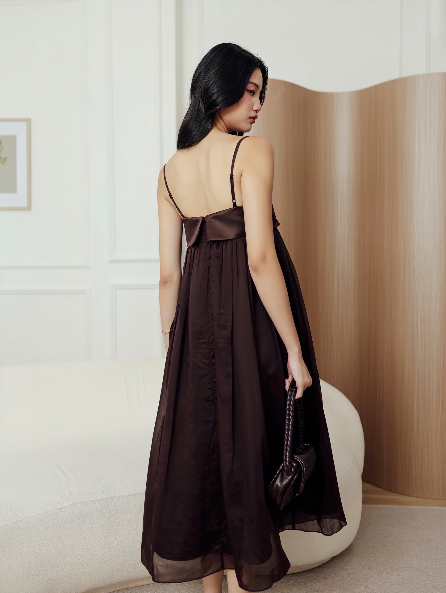 Remly Dress in Deep Brown