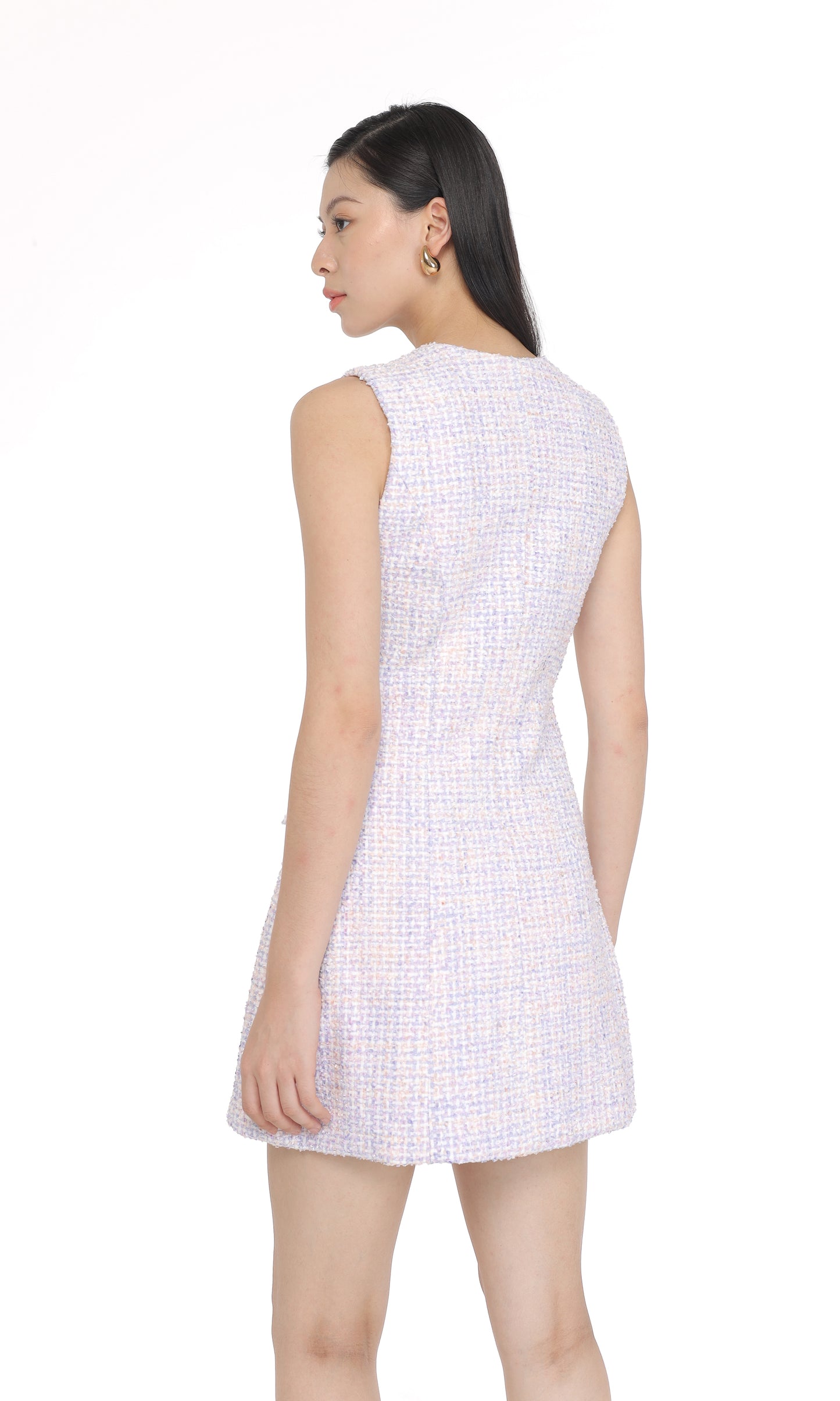 Rushes Dress in Lilac