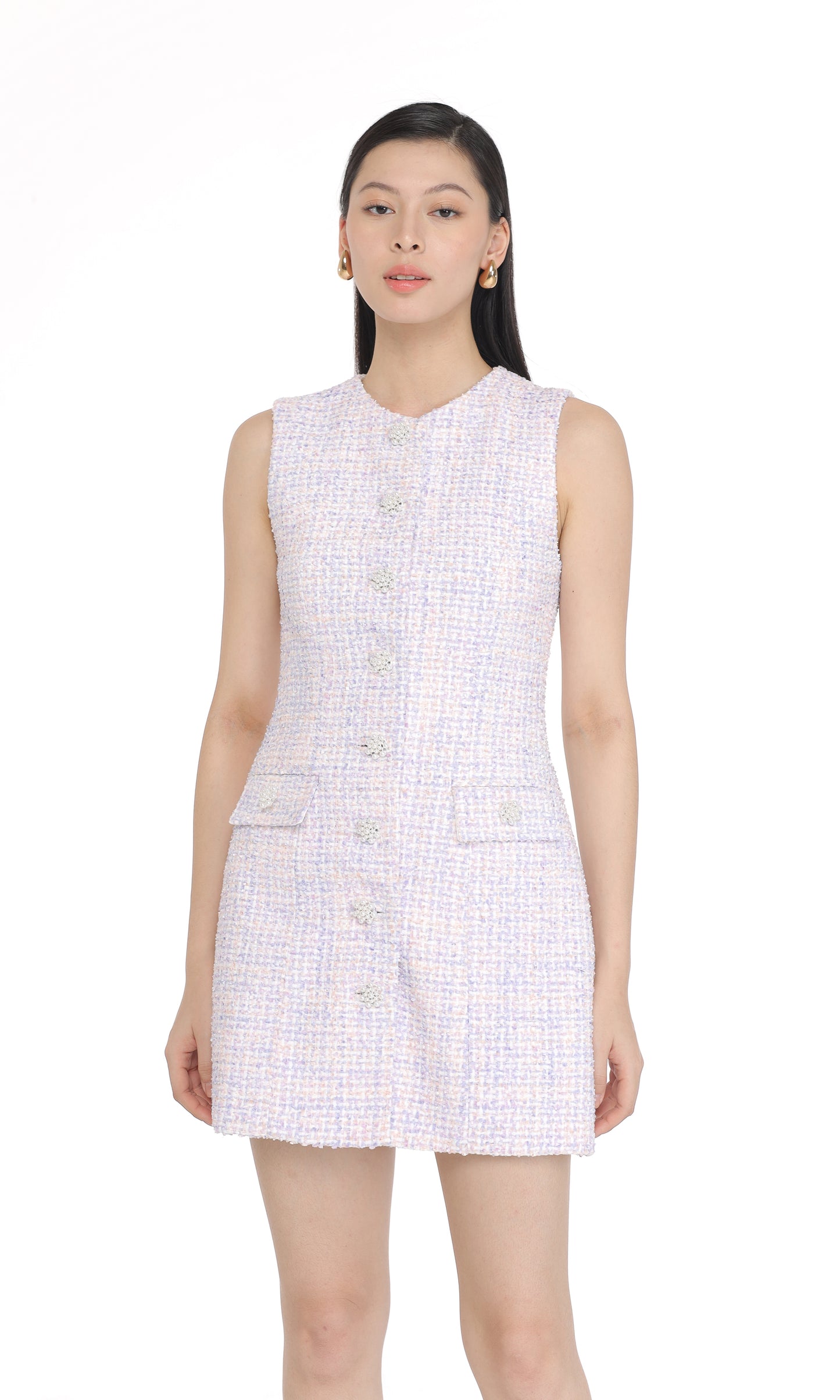 Rushes Dress in Lilac