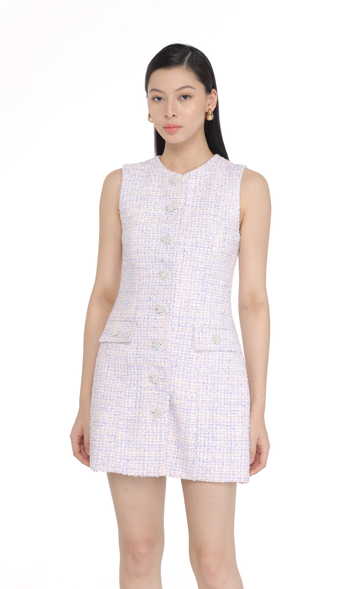 Rushes Dress in Lilac