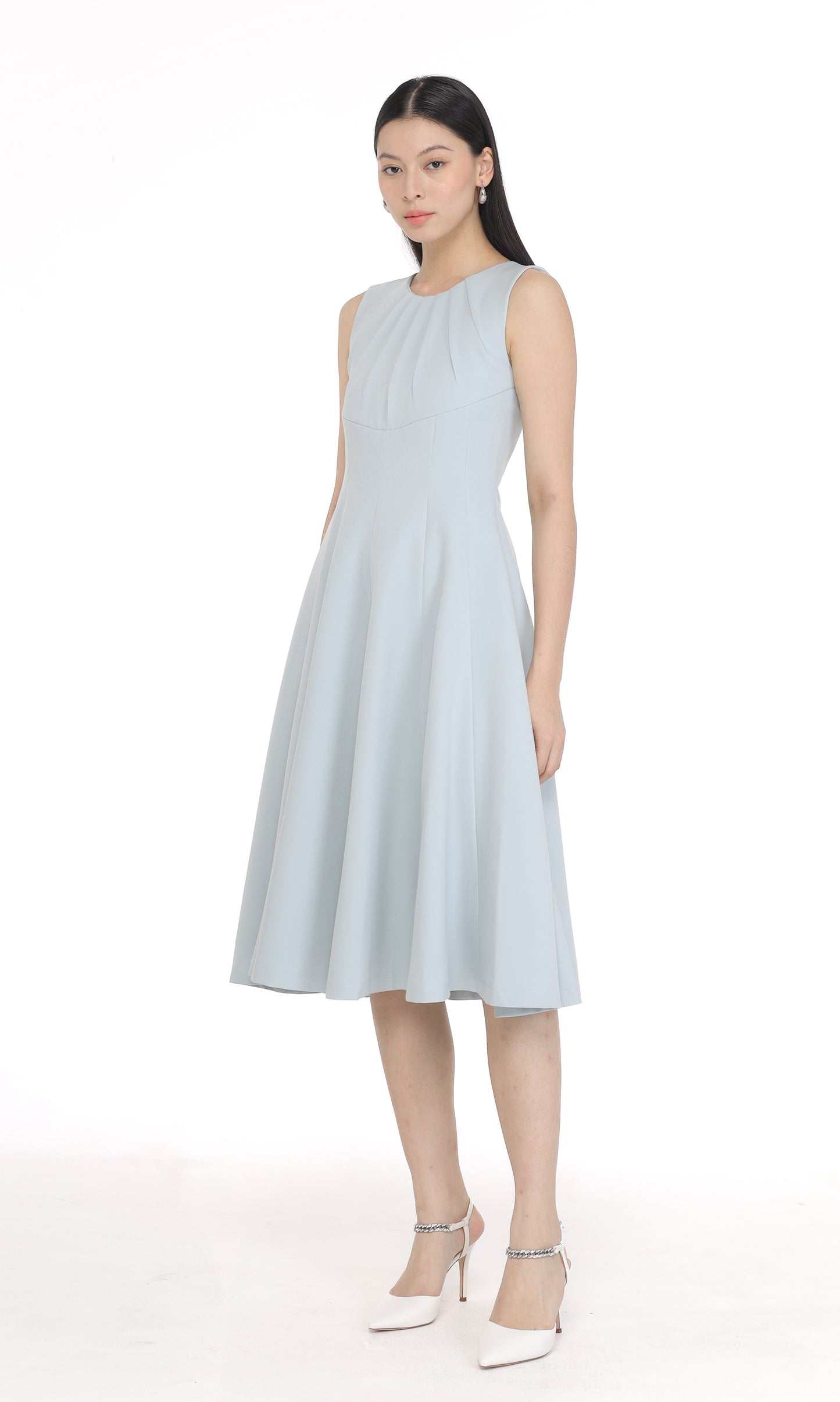 Shaine Dress in Ash Blue