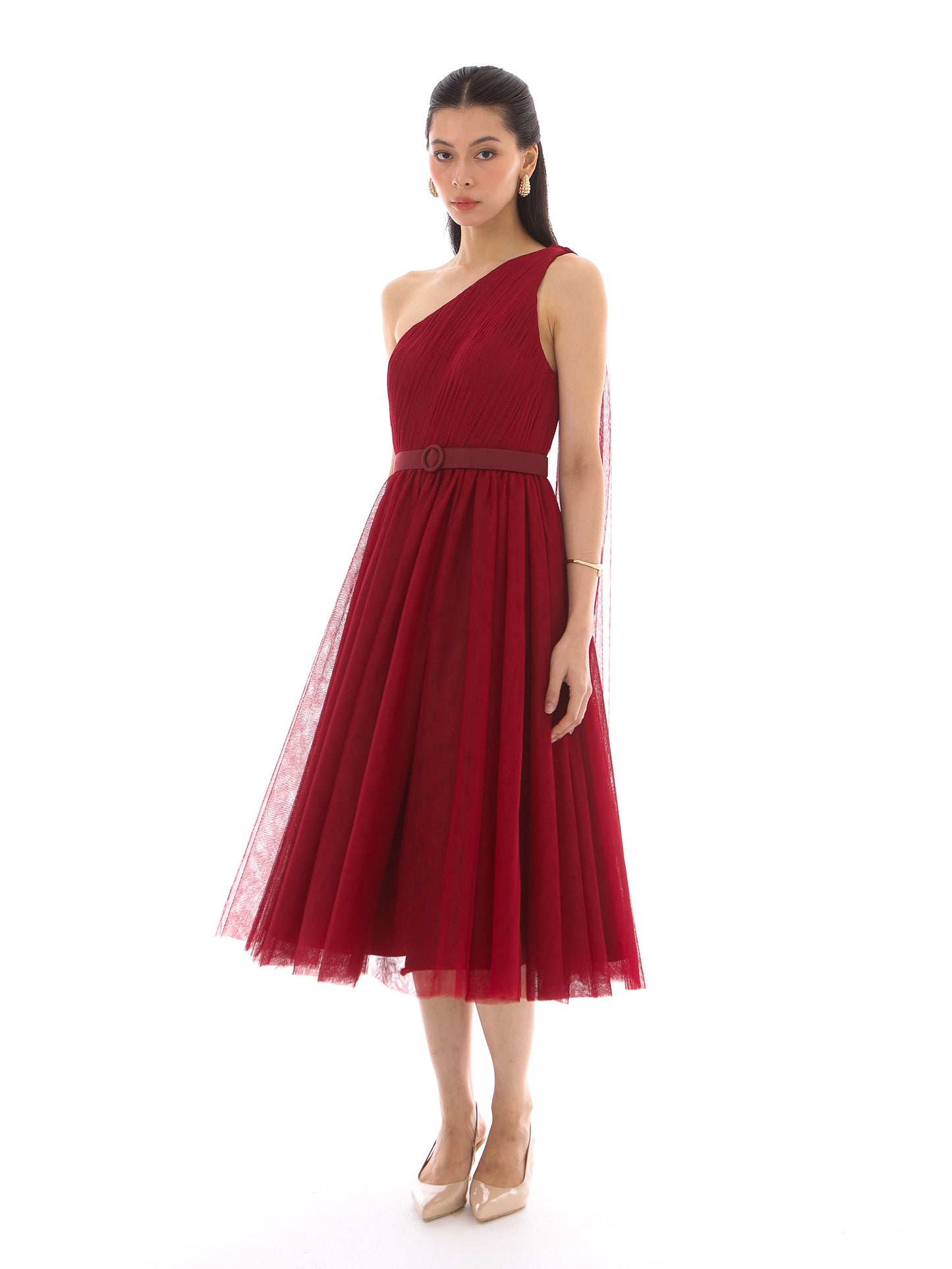Odette Dress in Maroon
