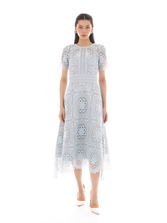 Adeline Dress in Ash Blue