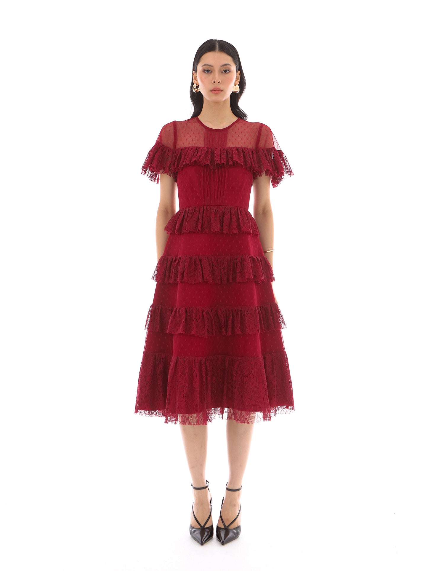 Zuri Dress in Maroon