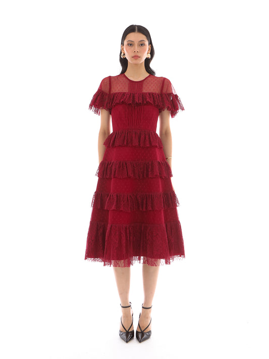 Zuri Dress in Maroon