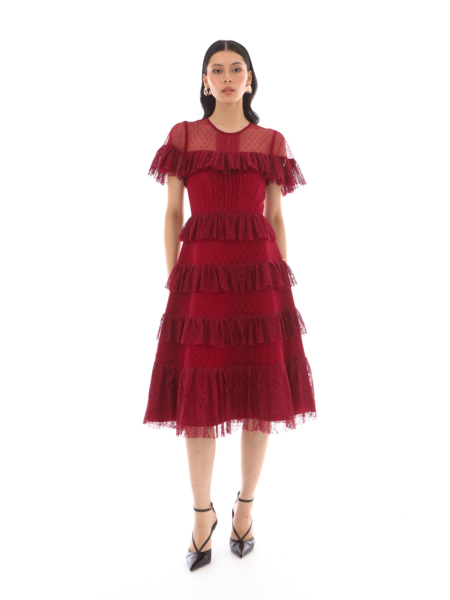 Zuri Dress in Maroon