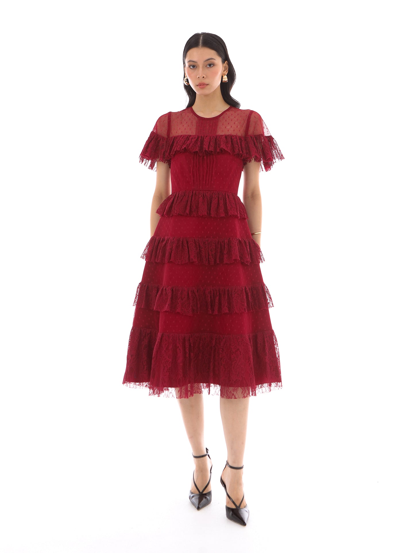 Zuri Dress in Maroon