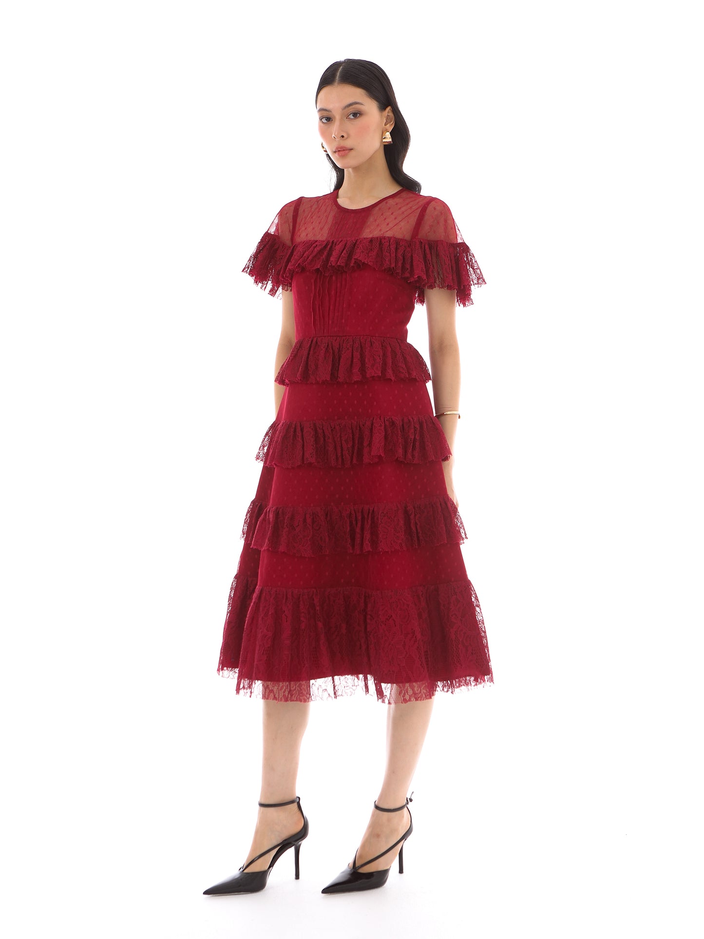 Zuri Dress in Maroon