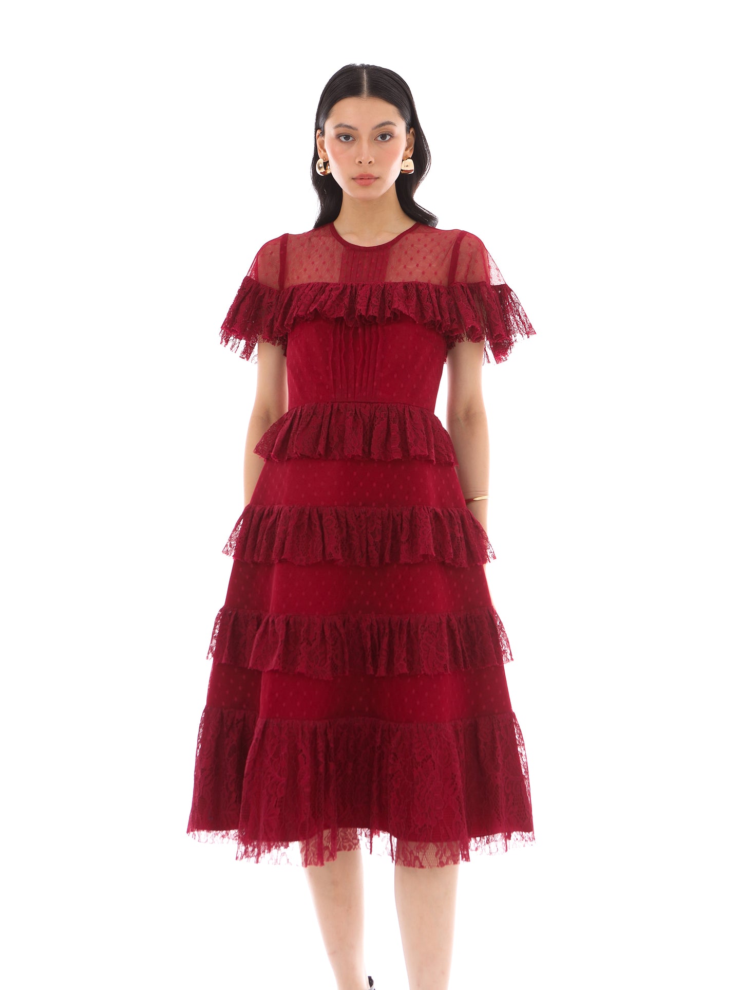 Zuri Dress in Maroon
