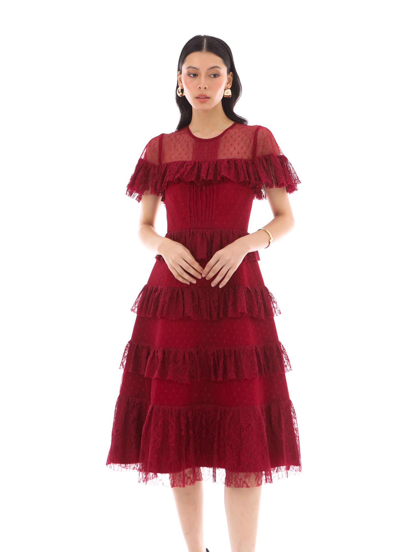 Zuri Dress in Maroon